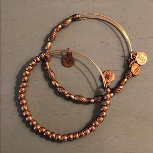 Set of 2 Alex and Ani Bracelets, Gold Beaded